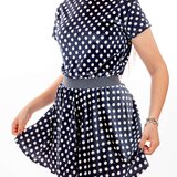 Compleu catifea, fusta + tricou gri-alb -Fusta clos, tricou la baza gatului